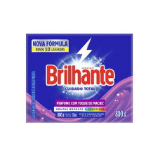 Detergente Lava Roupas em Pó Brilhante Caixa 800g Cuidado Total - Unilever